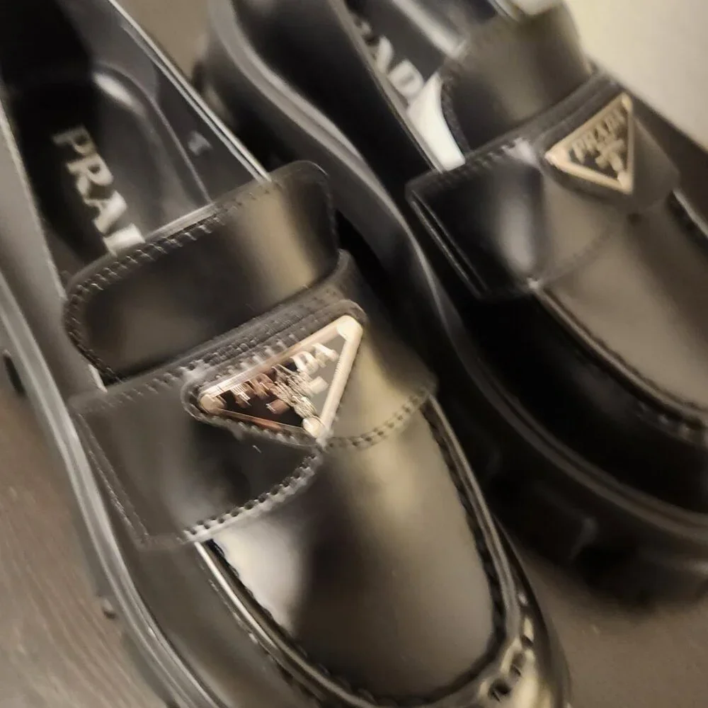 BRAND NEW Prada Loafers - Brushed leather monolith loafers Size 37 - Never Worn - Picture 8 of 9